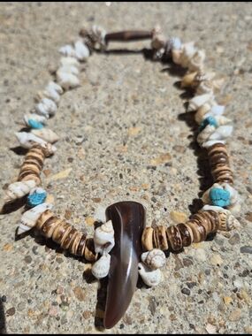 Beach Day! Natural Seashell And Coconut Shell Neclace!